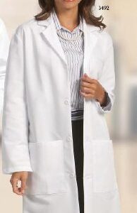 Lab Coat White Small Knee Length 65% Polyester / 35% Cotton Reusable