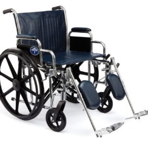 Bariatric Wheelchair Excel Extra Wide Desk Length Arm Swing-Away Elevating Legrest Navy Upholstery 24 Inch Seat Width Adult 500 lbs. Weight Capacity