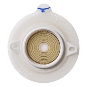 Ostomy Barrier Assura Precut, Extended Wear Silicone Based Adhesive 50 mm Flange Red Code System Synthetic Resin 1-3/8 Inch Opening