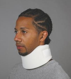 Cervical Collar Ezywrap Economy Universal Contoured / Medium Density Adult One Size Fits Most One-Piece 3 Inch Height Up to 22-1/2 Inch Neck Circumference
