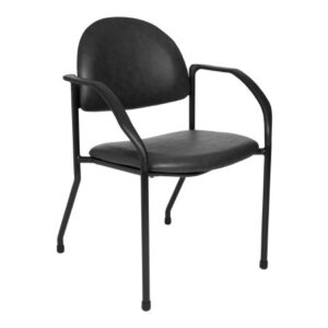 Side Chair McKesson Black Fixed Armrests PolyFoam Upholstery