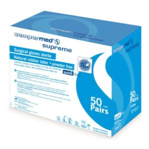 Surgical Glove Sempermed Supreme Size 9 Sterile Latex Standard Cuff Length Fully Textured Ivory Not Chemo Approved