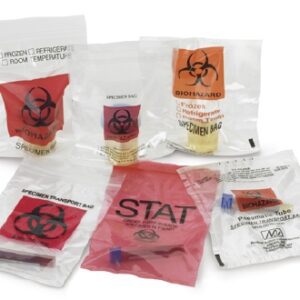 Specimen Transport Bag with Document Pouch Lab Guard 8 X 10 Inch Zip Closure Biohazard Symbol / Storage Instructions NonSterile