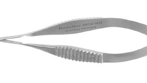 Capsulotomy Scissors MeisterHand Vannas 3-1/4 Inch Length OR / Surgical Grade German Stainless Steel NonSterile Finger Ring Handle Curved Sharp Tip / Sharp Tip