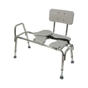 DMI Bath / Commode Transfer Bench Removable Arm Rail 19 to 23 Inch Seat Height 400 lbs. Weight Capacity