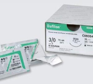 Nonabsorbable Suture with Needle Dafilon Polyamide DS19 3/8 Circle Reverse Cutting Needle Size 4-0 Monofilament