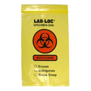 Specimen Transport Bag with Document Pouch Lab-Loc 6 X 9 Inch Zip Closure Biohazard Symbol / Storage Instructions NonSterile