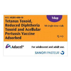 Adacel Tetanus Toxoid, Reduced Diphtheria Toxoid and Acellular Pertussis Vaccine, Adsorbed, Preservative Free 5 Lf – 2 Lf – 2.5 mcg / 0.5 mL Injection 0.5 mL