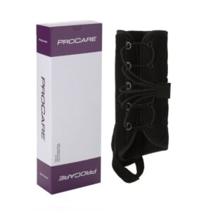 Wrist Brace with Thumb Spica ProCare Quick-Fit W.T.O. Aluminum / Foam / Nylon Left Hand Black One Size Fits Most
