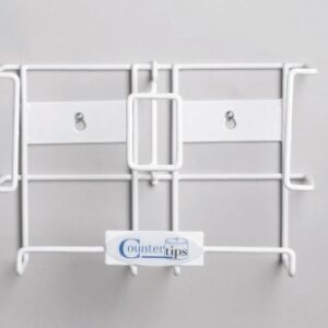 Glove Box Holder Countertips Horizontal or Vertical Mounted 2-Box Capacity White 7-1/2 X 11-3/4 Inch Coated Wire