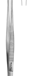 Tissue Forceps MeisterHand Singley 9 Inch Length OR / Surgical Grade German Stainless Steel NonSterile NonLocking Thumb Handle Straight Fenestrated Serrated Oval Tips