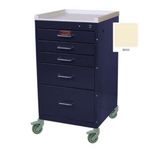 Treatment Cart Mini-Line Steel 18 X 33.75 X 18 Inch Beige 15 X 16.75 Inch, Three 3 Inch, One 6 Inch, One 9 Inch Drawers