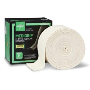 Elastic Tubular Support Bandage Medigrip 4 Inch X 11 Yard Large Knee / Thigh Pull On Tan NonSterile Size F Standard Compression