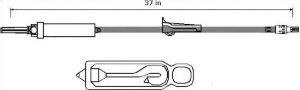 Primary IV Administration Set ICU Gravity 1 Port 10 Drops / mL Drip Rate 0.2 Micron Filter 75 Inch Tubing Solution Without Flow Regulator
