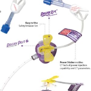 Huber Infusion Set PowerLoc 19 Gauge 1 Inch 8 Inch Tubing Y-Site Injection Port