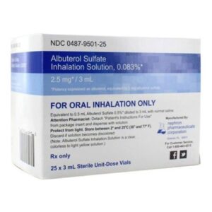 Albuterol Sulfate, Preservative Free 0.083%, 2.5 mg / 3 mL Solution 25 Vials