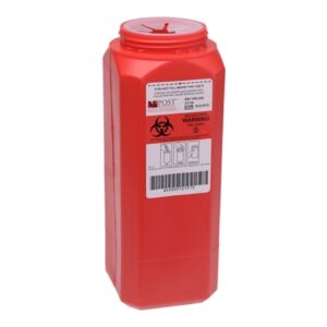 Sharps Container Post Medical A.N.D. Red Base 10 H X 3 W X 3 D Inch Vertical Entry 0.5 Gallon