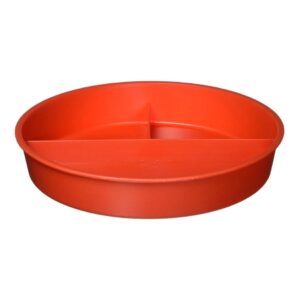 Partitioned High-Sided Dish Sammons Preston Red Reusable Polypropylene 10 Inch Diameter