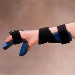 Functional Resting Hand Orthosis Rolyan Kwik-Form Economy Fabric / Foam Right Hand Black / Blue Small / Medium