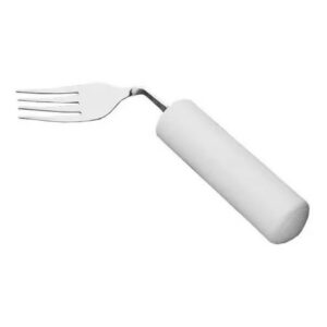 Fork Queens Angled / Right Handed White Stainless Steel