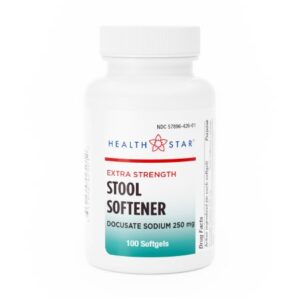 Stool Softener HEALTHSTAR Softgel 100 per Bottle 250 mg Strength Docusate Sodium