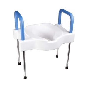 Bariatric Raised Toilet Seat with Arms and Legs Extra Wide Tall-Ette 4 Inch Height Standard / Elongated 600 lbs. Weight Capacity