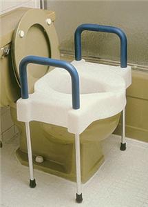 Raised Toilet Seat with Arms and Legs Extra Wide Tall-Ette 4 Inch Height Standard / Elongated 300 lbs. Weight Capacity