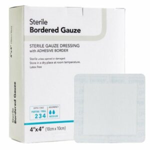 Island Dressing DermaRite Bordered Gauze 4 X 4 Inch Square NonSterile