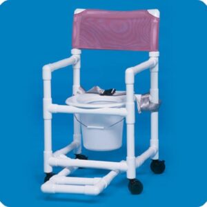 Commode / Shower Chair Standard Fixed Arms PVC Frame Mesh Backrest 17-1/4 Inch Seat Width 300 lbs. Weight Capacity