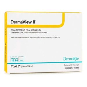 Transparent Film Dressing DermaView II 4 X 4-1/2 Inch Frame Style Delivery Rectangle Sterile
