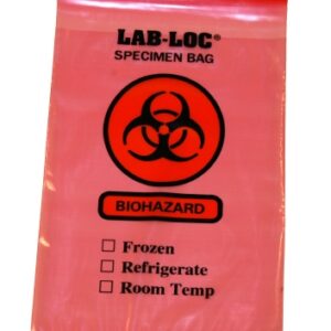 Specimen Transport Bag with Document Pouch Lab-Loc 6 X 9 Inch Zip Closure Biohazard Symbol / Storage Instructions NonSterile