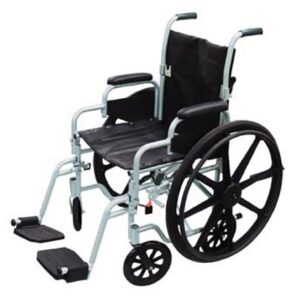 Lightweight Wheelchair drive Poly-Fly Desk Length Arm Swing-Away Footrest Black Upholstery 20 Inch Seat Width Adult 250 lbs. Weight Capacity
