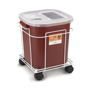 Sharps Container Cart McKesson Brand 15W X 13L X 15H Inch, White, Wire Formed, Locking Casters
