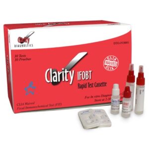Cancer Screening Test Kit Clarity IFOBT Fecal Occult Blood Test (iFOB or FIT) 30 Tests CLIA Waived