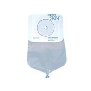 Urostomy Pouch MicroSkin One-Piece System 9 Inch Length Flat, Pre-Cut 7/8 Inch Stoma Drainable
