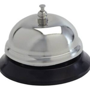 Call Bell Push Button Polished Steel / Black Vinyl Base 3 Inch