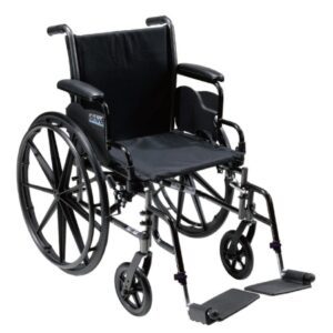 Lightweight Wheelchair drive Cruiser III Dual Axle Full Length Arm Swing-Away Footrest Black Upholstery 18 Inch Seat Width Adult 300 lbs. Weight Capacity