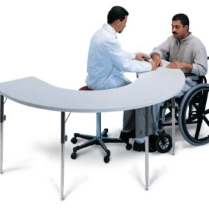 Therapy Table Metal Legs / Laminate 26 to 34 X 48 X 72 Inch Folkstone Gray / Chrome