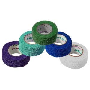 Cohesive Bandage CoFlex NL 1 Inch X 5 Yard Self-Adherent Closure Teal / Blue / White / Purple / Green NonSterile 12 lbs. Tensile Strength