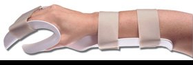 Hand Splint AliMed Deluxe Functional Position Thermoplastic Left Hand White Medium