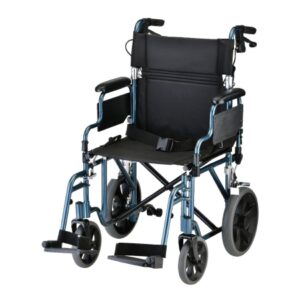 Transport Chair 19-1/2 Inch Seat Width Desk Length Arm Swing-Away Footrest Aluminum Frame