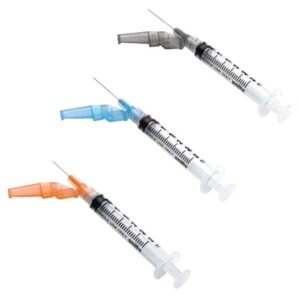 Safety Hypodermic Needle Needle-Pro EDGE 1 Inch Length 20 Gauge Regular Wall Hinged Safety Needle