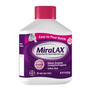 Laxative MiraLAX Powder 17.9 oz. 17 Gram Strength Polyethylene Glycol 3350