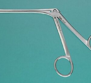 Nasal Scissors Miltex 4-1/2 Inch Length OR / Surgical Grade German Stainless Steel NonSterile Finger Ring Handle Curved Left Blunt Tip / Blunt Tip