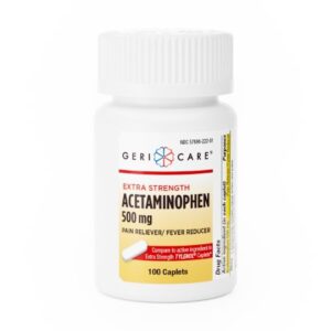 Pain Relief Geri-Care 500 mg Strength Acetaminophen Caplet 100 per Bottle