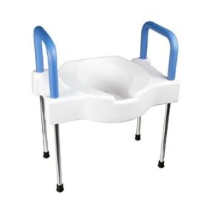 Raised Toilet Seat with Arms and Legs Extra Wide Tall-Ette 4 Inch Height Standard / Elongated 350 lbs. Weight Capacity