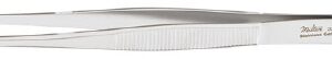 Depilatory Forceps Miltex 5-1/4 Inch Length OR / Surgical Grade German Stainless Steel NonSterile NonLocking Thumb Handle Straight Flat Square Serrated Tips