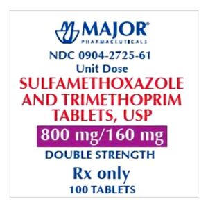 Bactrim Sulfamethoxazole / Trimethoprim 800 mg – 160 mg Unit Dose Tablet 100 Tablets