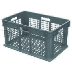 Straight Wall Container Gray Plastic 12-1/4 X 15-3/4 X 23-3/4 Inch