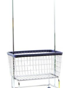 Laundry Cart with Double Pole Rack 100 lbs. Weight Capacity Steel Tubing 5 Inch Clean Wheel System Casters